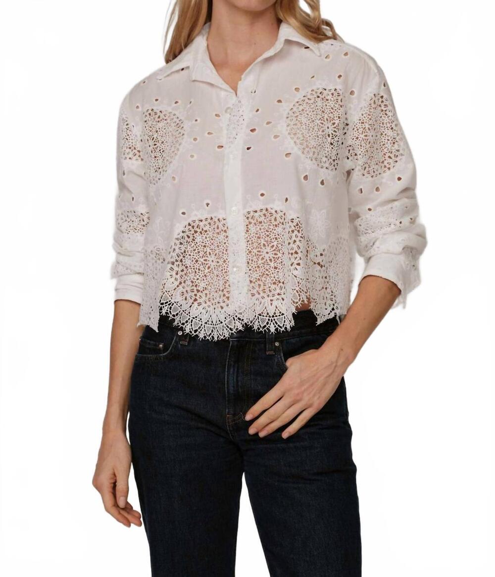 NEW CISSA belle shirt in venetian embroidery